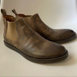 Shoto • Leather Ankle Boots Taupe Tamponato Sz 37 Made In Italy New In Box